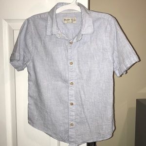 Boys collared button down shirt with cuffed sleeve